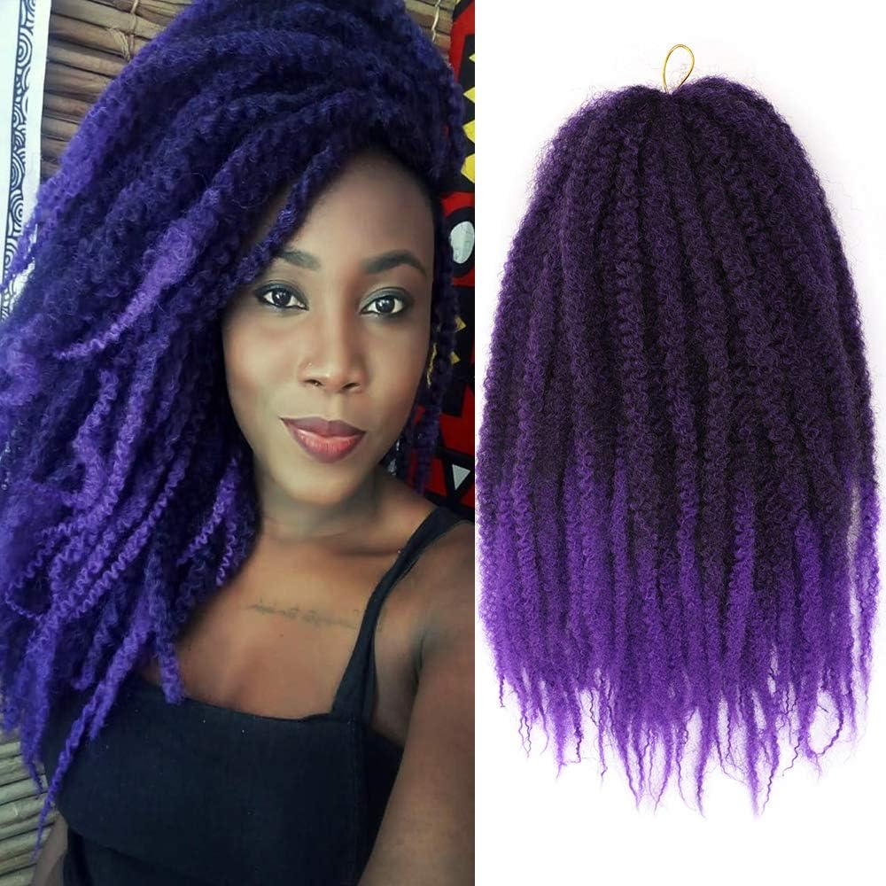 18" Marley Hair for Braids | Afro Kinky Ombre Braiding Hair | Kanekalon Extensions | 30 Strands/Pack