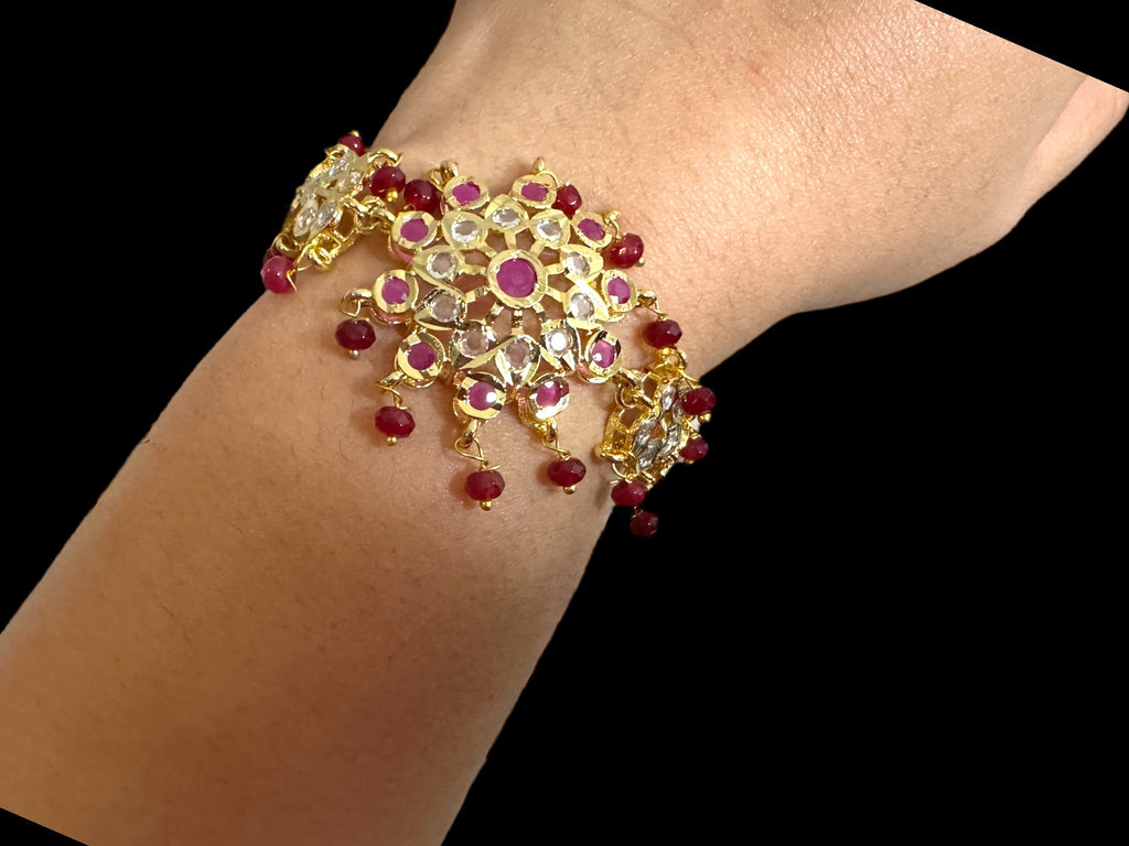 Amal hyderabadi bracelet in ruby  ( READY TO SHIP )