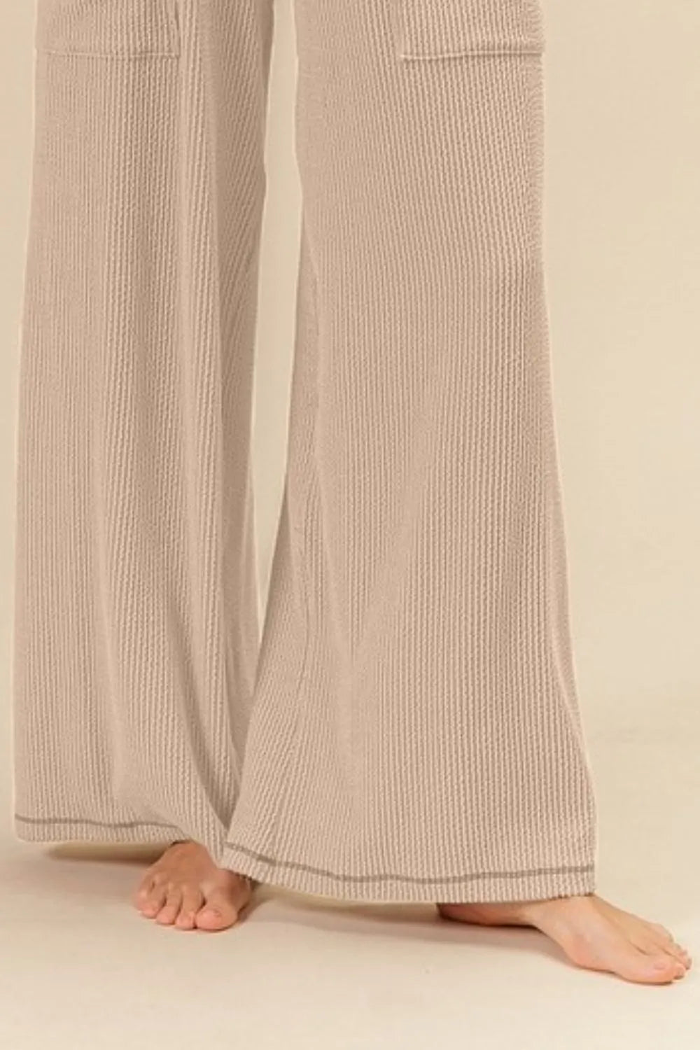 2tone Cord Rib Waist Band Side Pocket Pants
