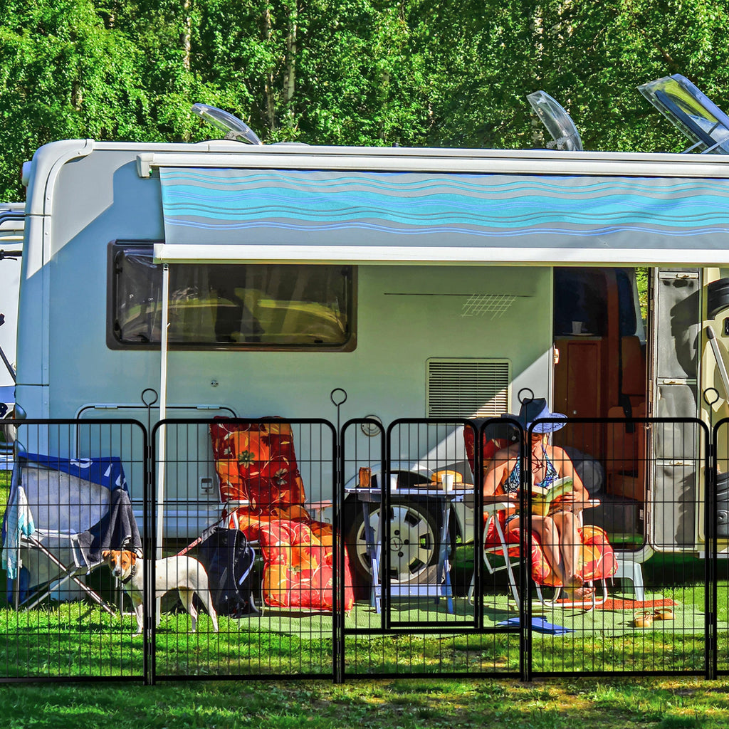 16 Panels Heavy Duty Metal Playpen with Self-Locking Gate, Extra Tall 40' Dog Fence Pet Exercise Pen for Outdoor and Indoor-Easy Setup Exercise Pen for Large Dogs