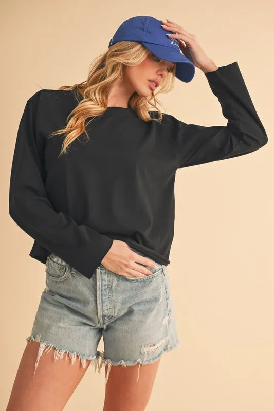 Aemi+Co Round Neck Long Sleeve T-Shirt