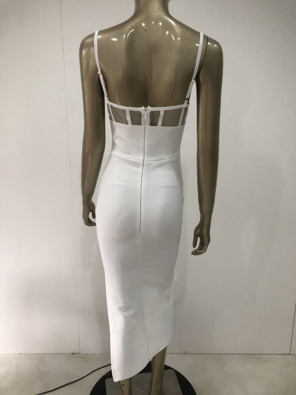 Bandage European And American Fashion White Suspender Party Formal Dress