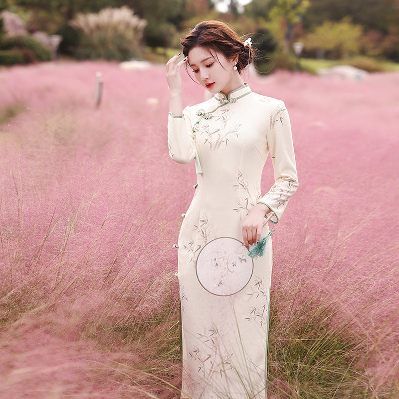 Bamboo Leaf Jiangnan Water Town Cultural And National Style Qipao