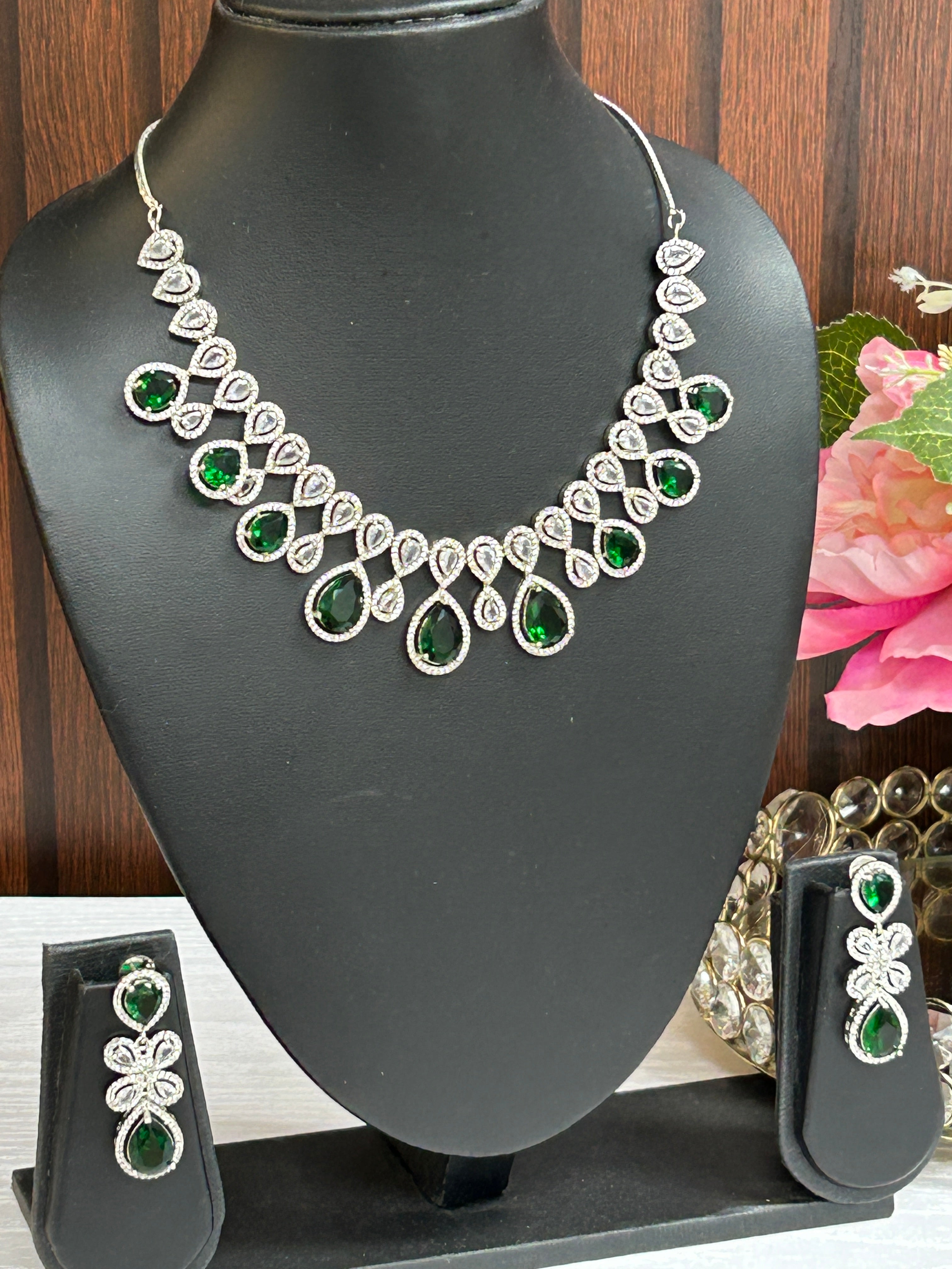 AD necklace set : green
