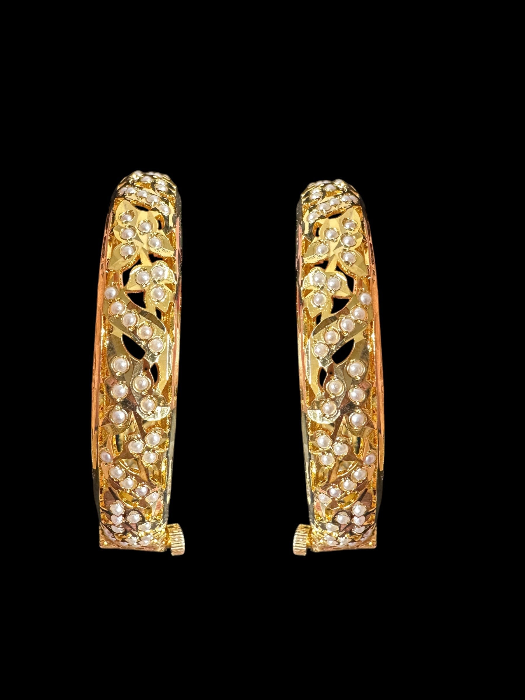 B308 Jadau  bangles ( pearls    ) ( READY TO SHIP)