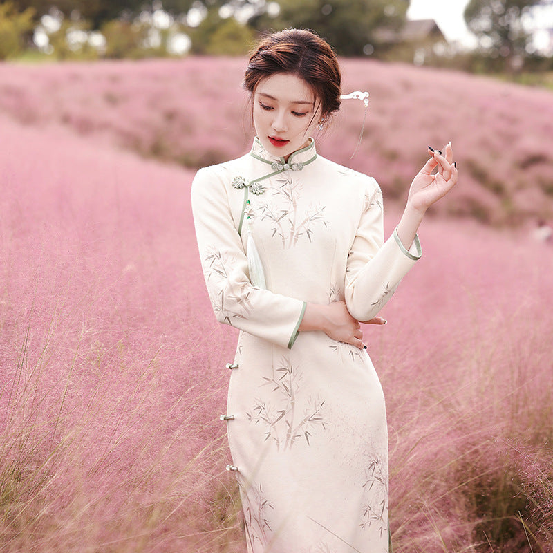 Bamboo Leaf Jiangnan Water Town Cultural And National Style Qipao