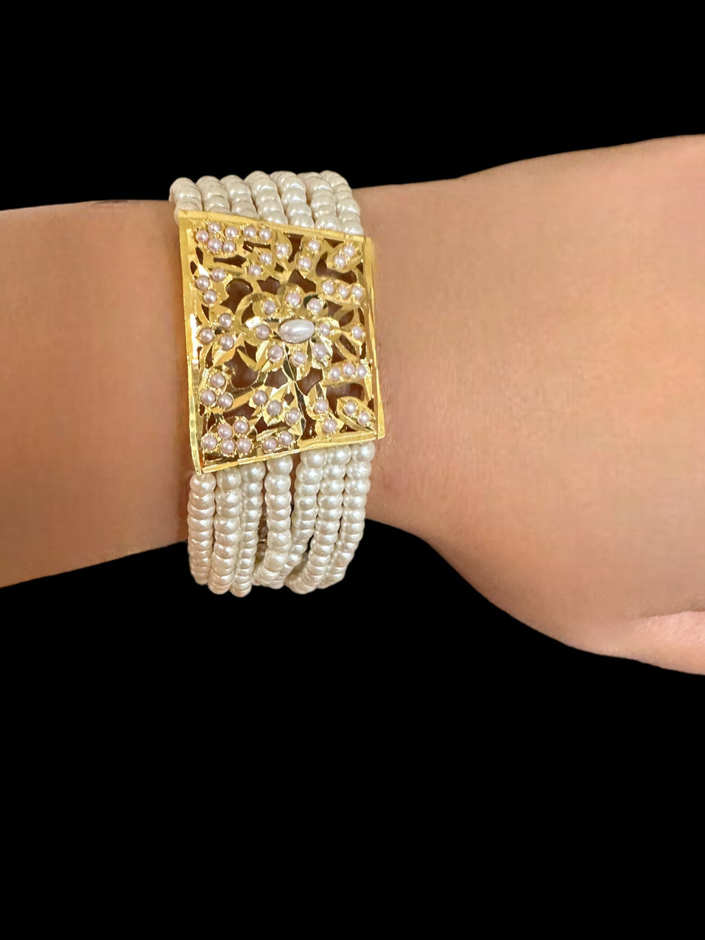 B166 pearl jadau bracelet ( READY TO SHIP )