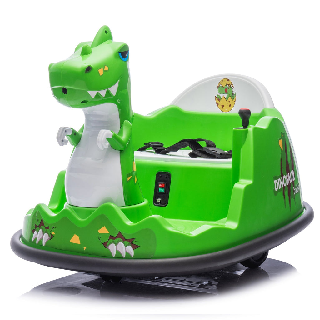 12V Kids Ride On Bumper Car W/Parents Control,Dinosaur Shape & Element Design,2WD,Spray With Light,360 Degree Rotation,Safety Anti-Collision Strip,Switchable music,Large Size Seat Design For Kids 2-5.