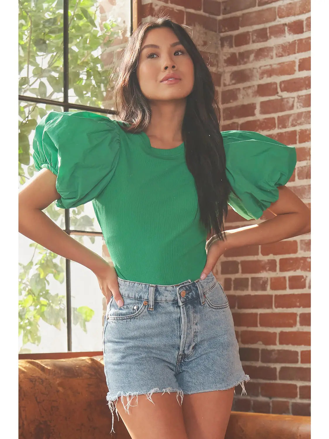 Balloon Sleeve Bodysuit