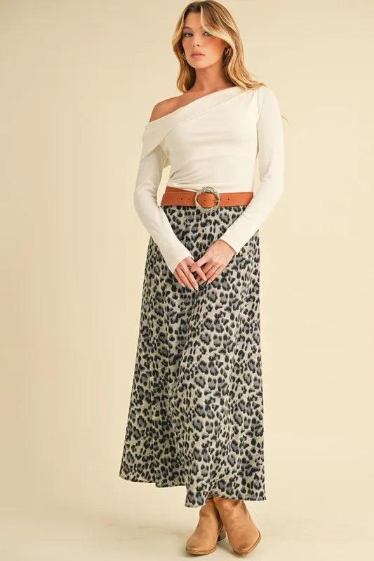 Aemi+Co Leopard Midi Skirt