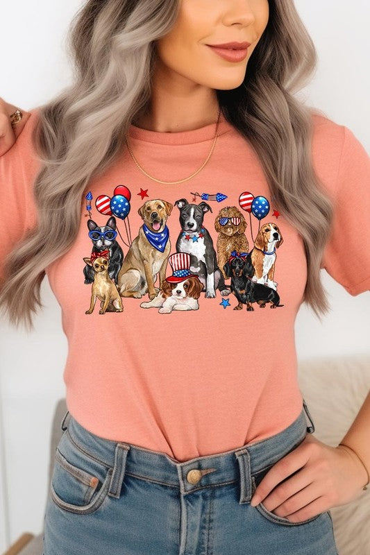 4th of July dogs Graphic Plus Tee