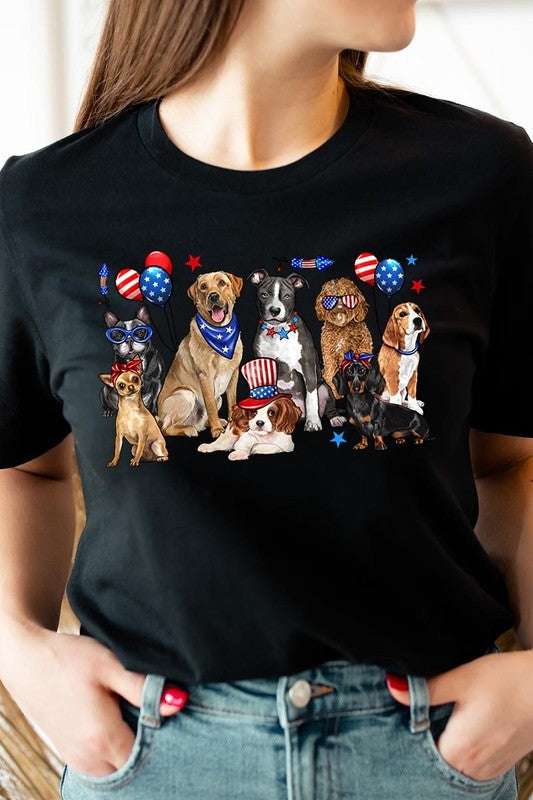 4th of July dogs Graphic Plus Tee