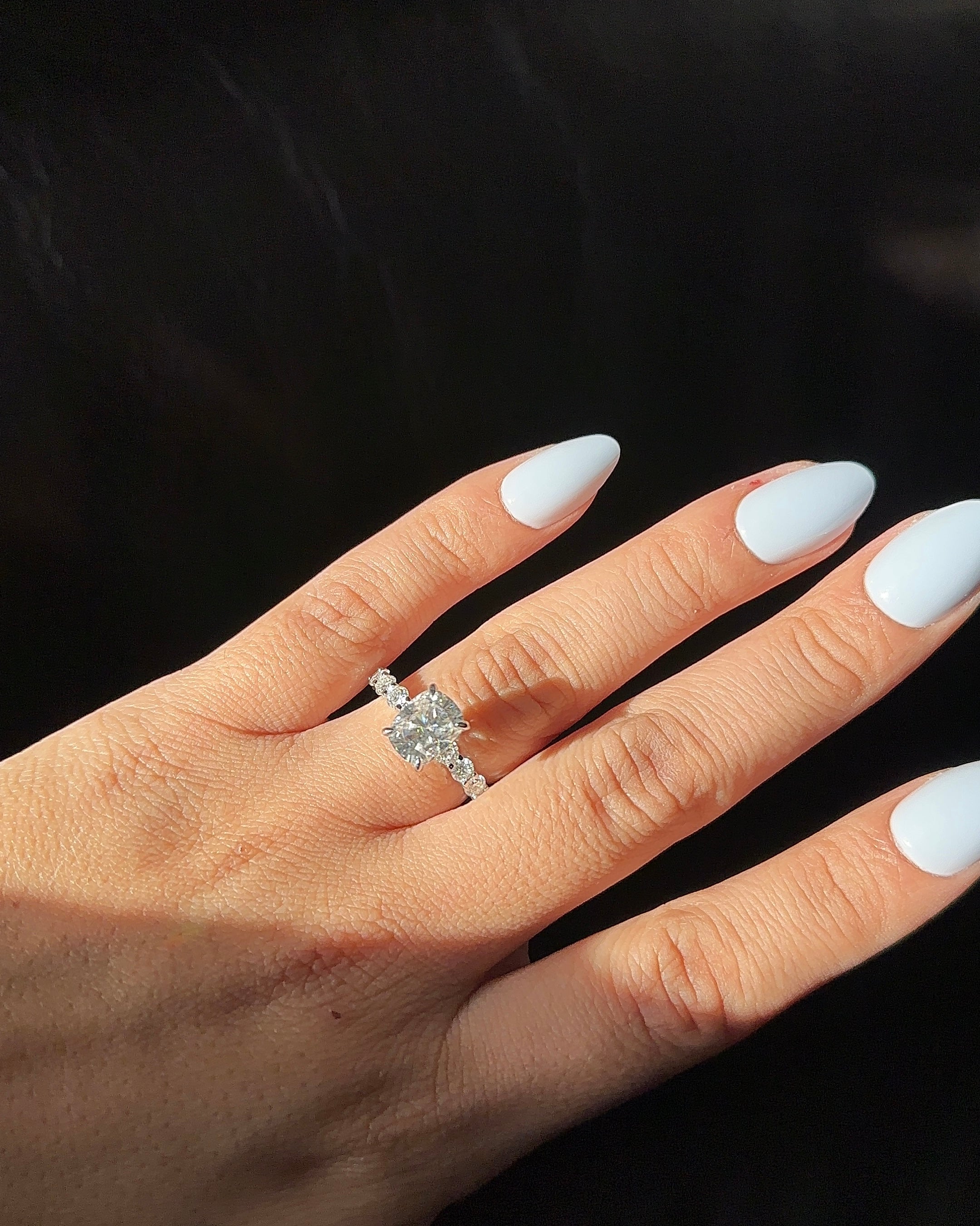 2.5ct Elongated Cushion Cut Eternity Engagement Ring