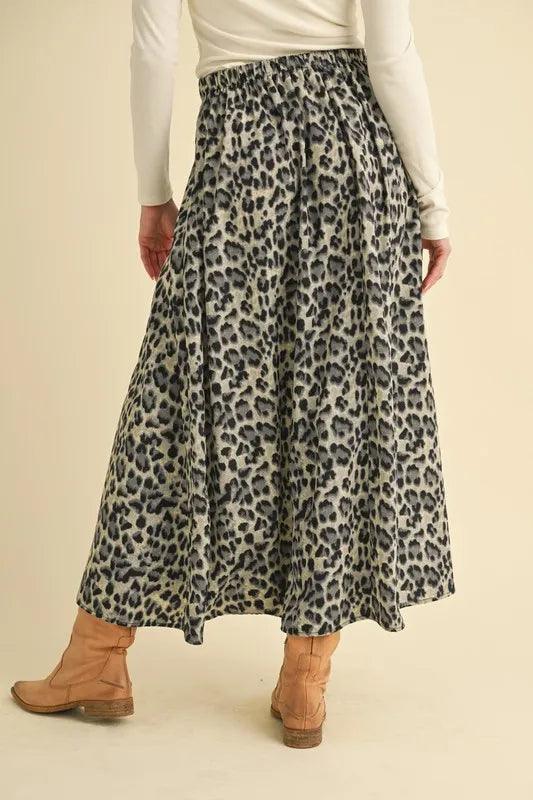 Aemi+Co Leopard Midi Skirt
