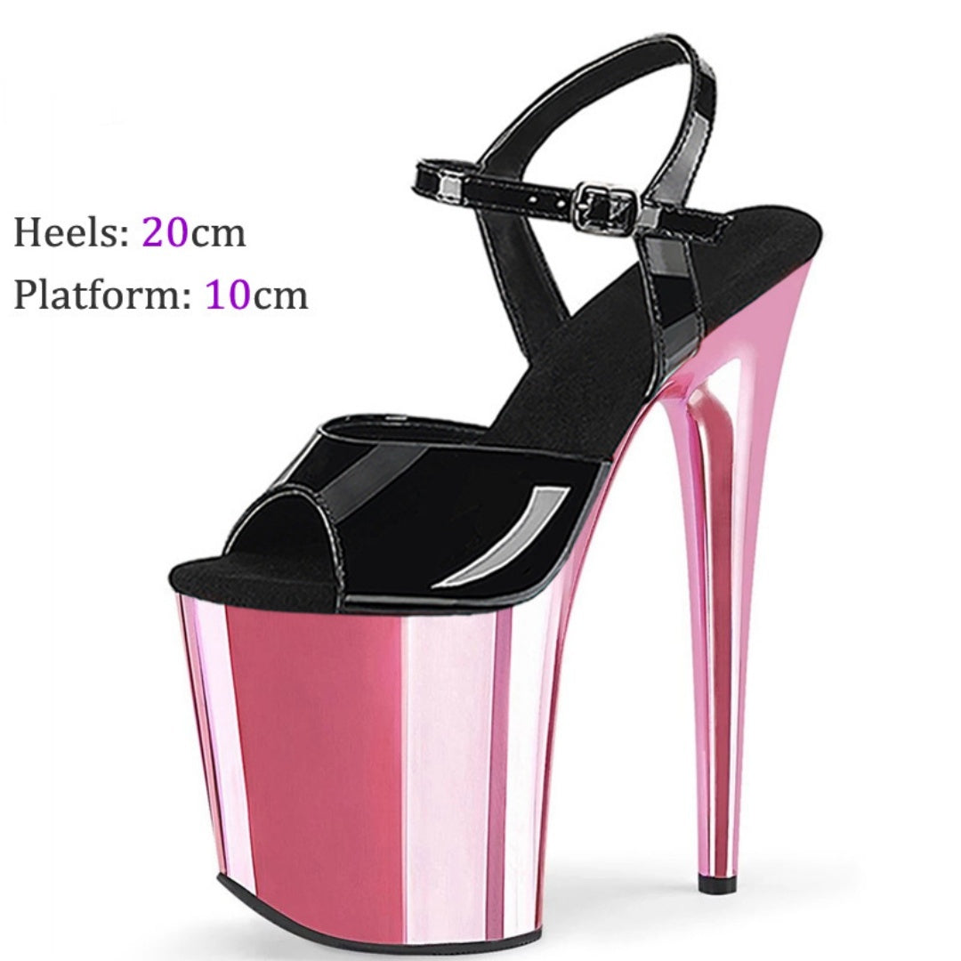 20cm Electroplated Bottom Sandals Super High Heels