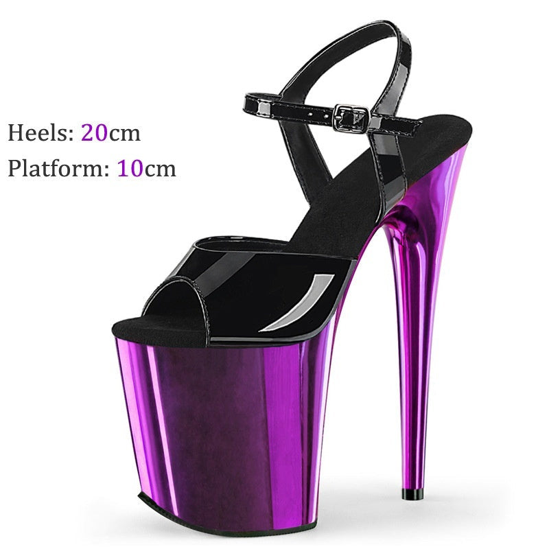 20cm Electroplated Bottom Sandals Super High Heels