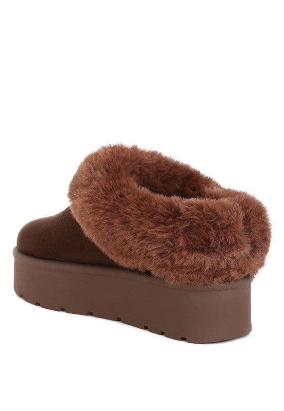 Aniso Faux Fur Slip On Snow Boots