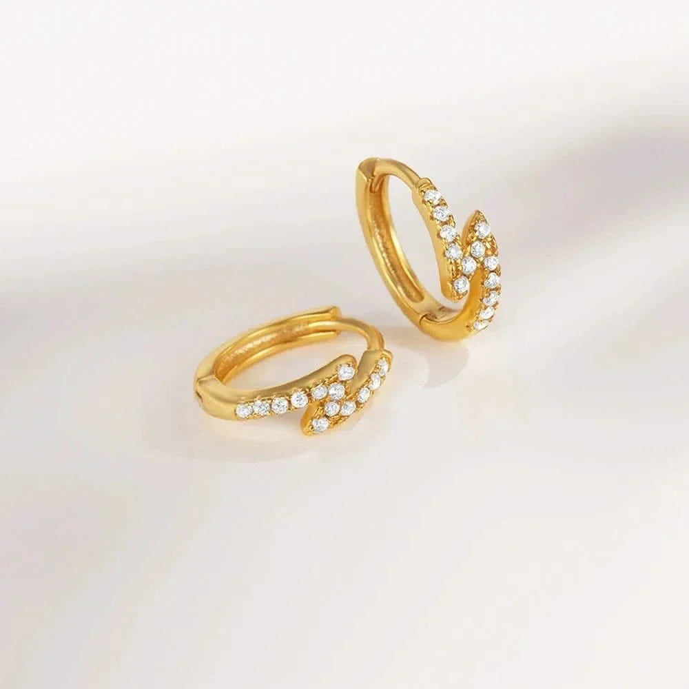 925 Lightning Mini Hoop Earring