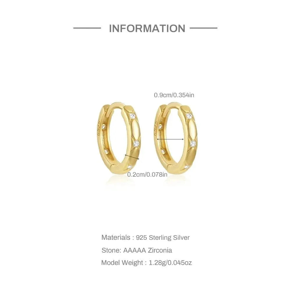 925 Mini Zirconia Hoop Earring