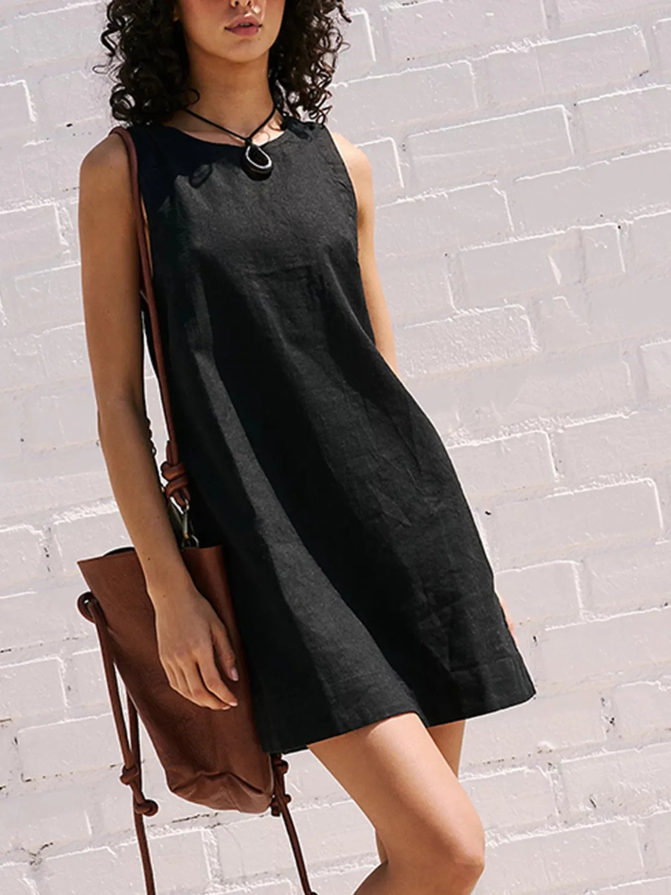 Backless Sleeveless Denim Mini Dress