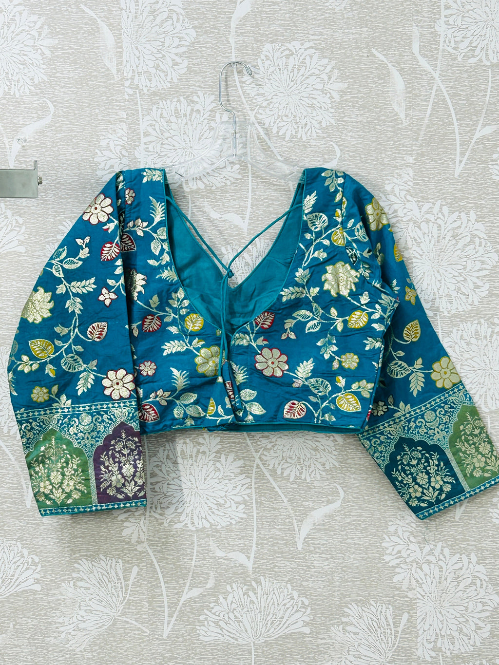 Banarasi blouse : teal blue