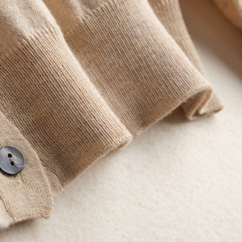 Basic Style Commuter Coat Silk Knitted Cardigan Sweater