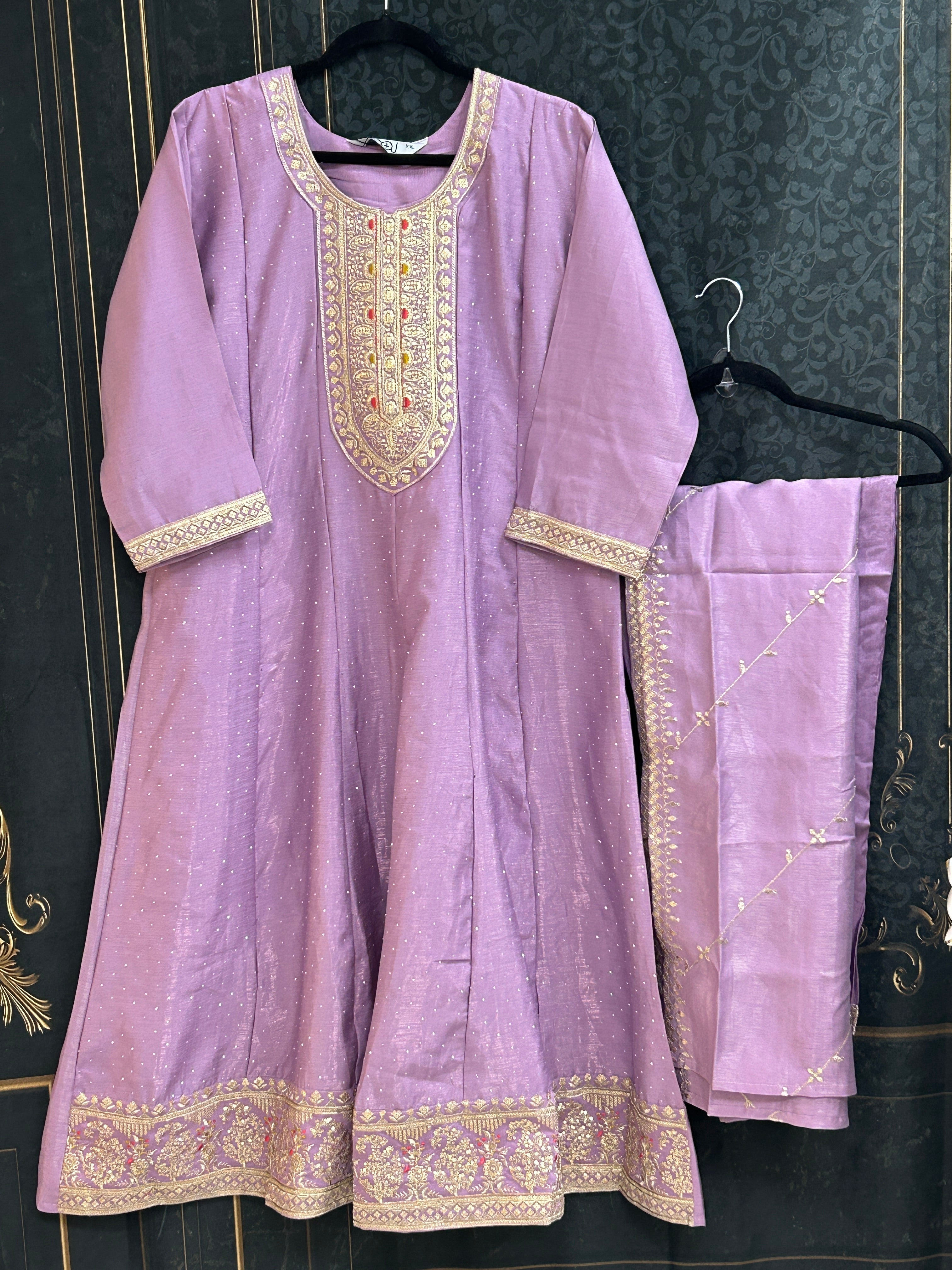 Anarkali party wear dress : Violet