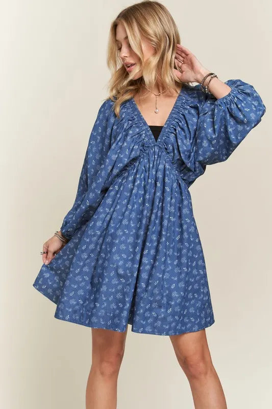 ADORA Batwing Sleeves Floral Dress