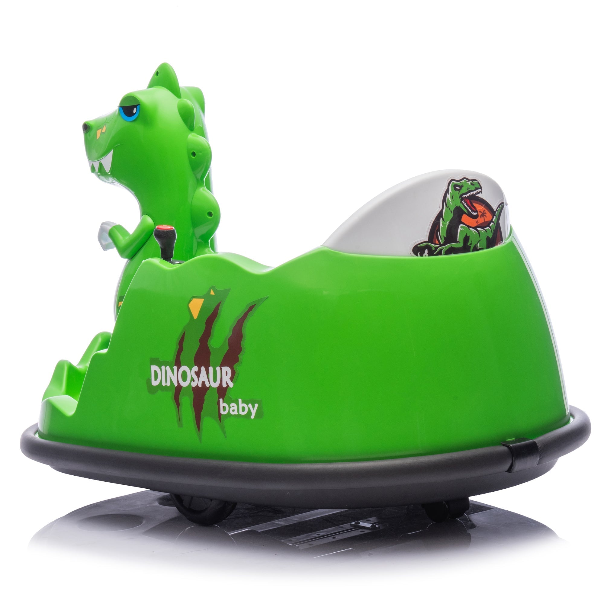 12V Kids Ride On Bumper Car W/Parents Control,Dinosaur Shape & Element Design,2WD,Spray With Light,360 Degree Rotation,Safety Anti-Collision Strip,Switchable music,Large Size Seat Design For Kids 2-5.