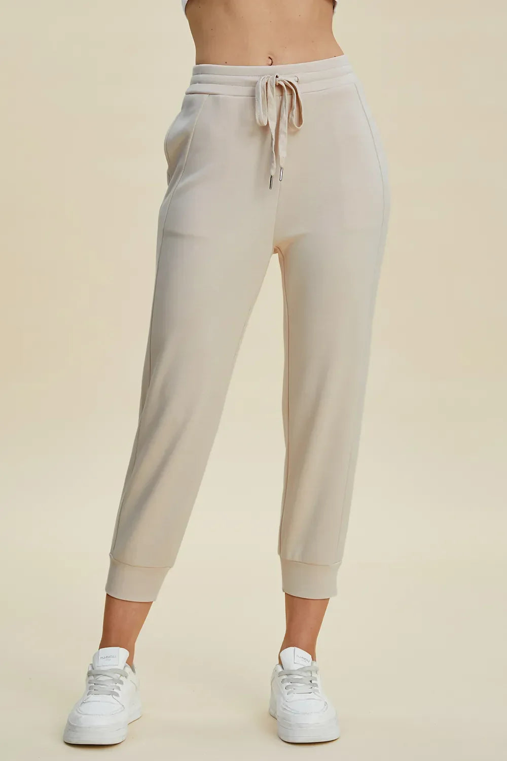 Basic Bae Air Scuba Drawstring High Waist Cropped Pants