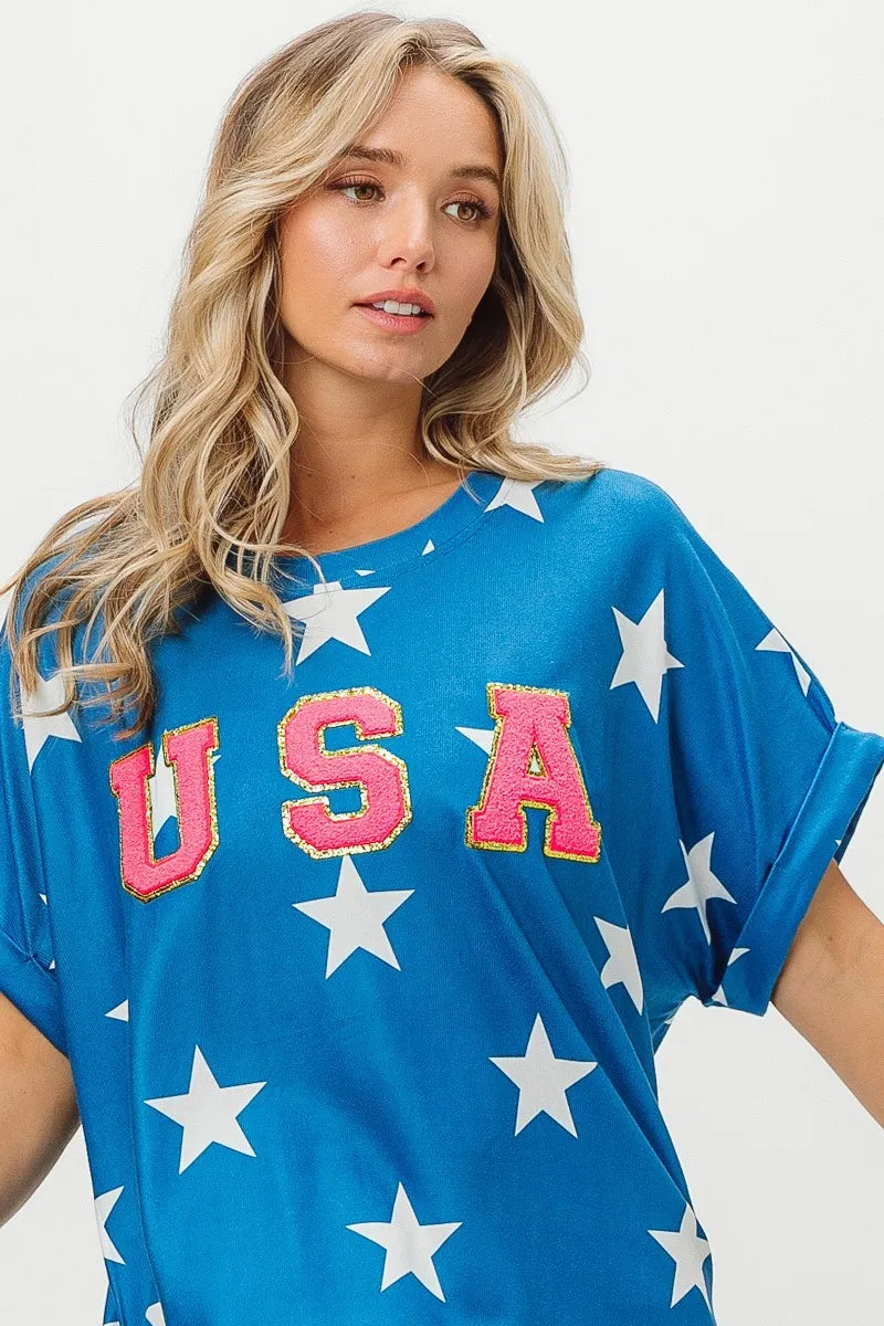 BiBi Fourth Of July Star Knit T-Shirt
