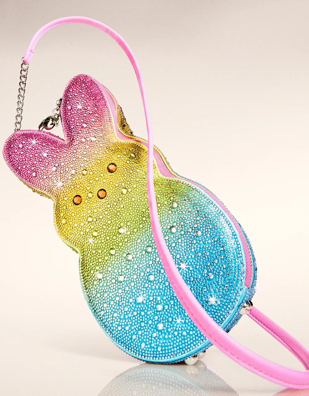 Betsey Johnson Peeps Rhinestone Bunny Crossbody Rainbow
