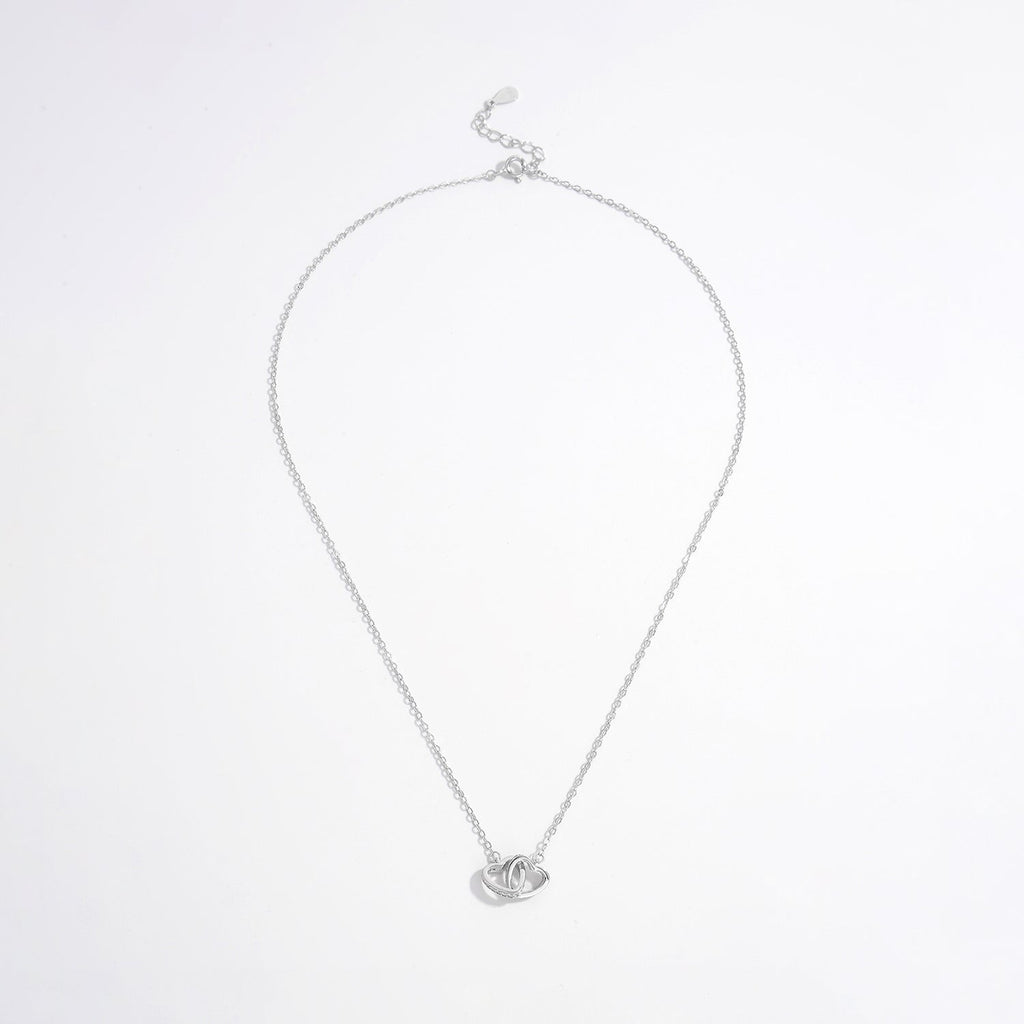 925 Sterling Silver Inlaid Zircon Heart Necklace