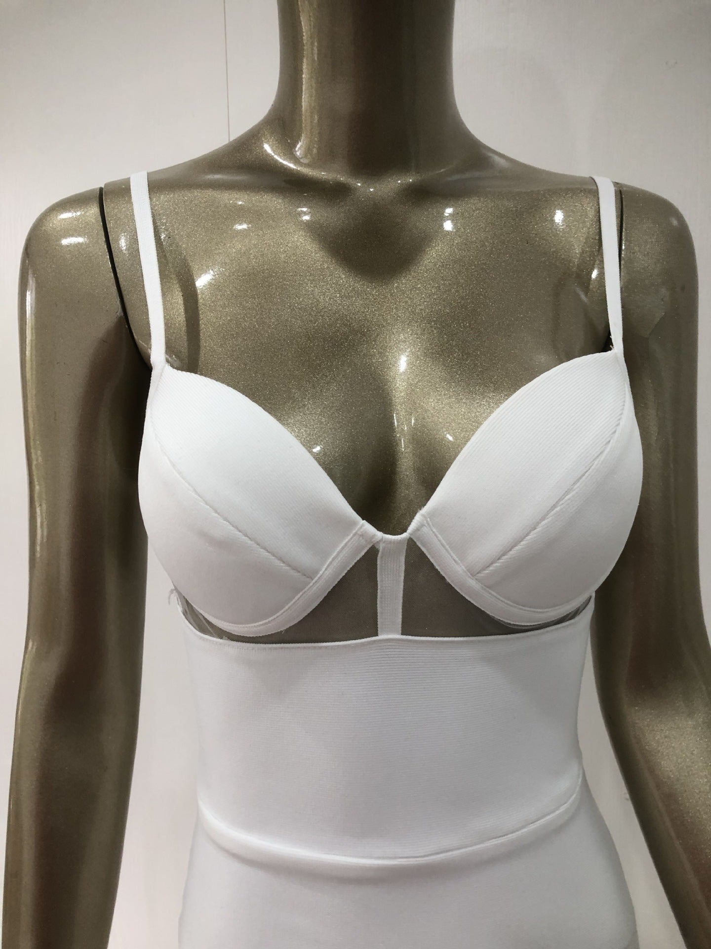 Bandage European And American Fashion White Suspender Party Formal Dress
