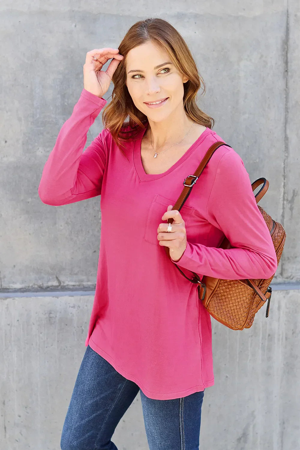 Basic Bae V-Neck Long Sleeve Top