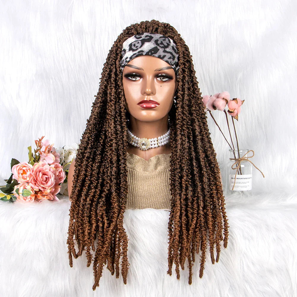 22" Curly Box Braids Wig | Crochet Hair | Heat Resistant | Daily Wear