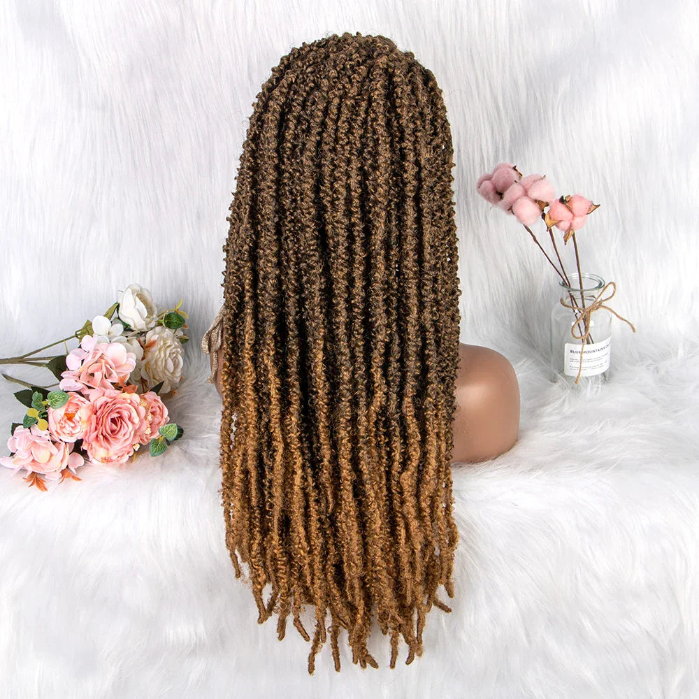 22" Curly Box Braids Wig | Crochet Hair | Heat Resistant | Daily Wear