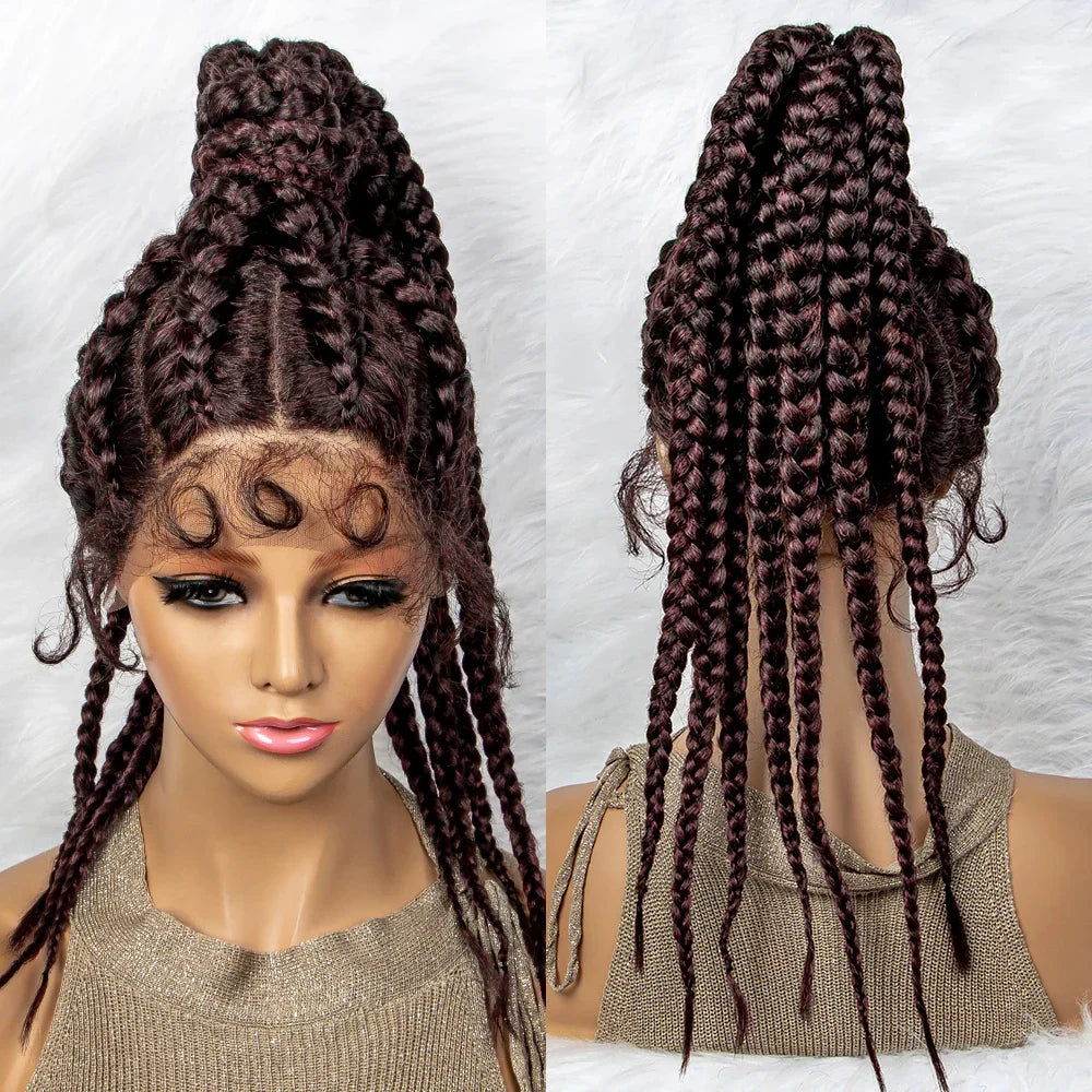 24" Braided Ponytail Wig | Lace Front with Baby Hair