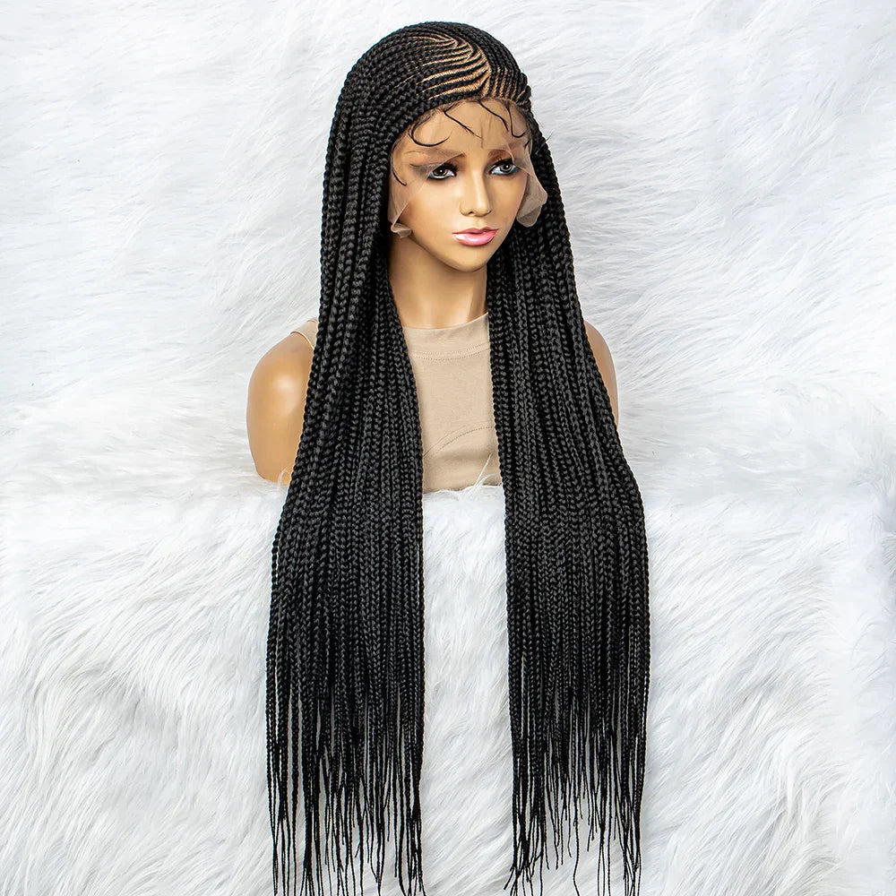 13x6 Lace Front Knotless Box Braided Wig with Baby Hair | Trendy Synthetic Braids Wig for Black Women
