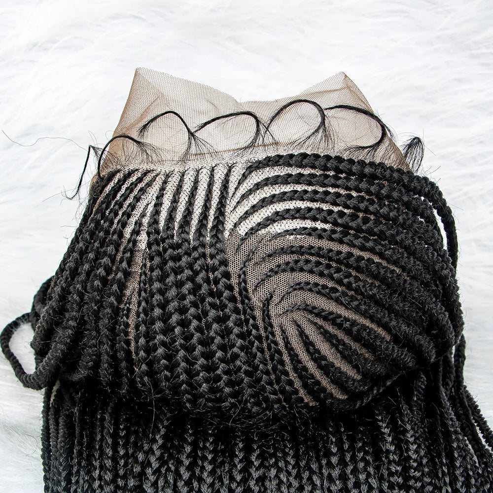 13x6 Lace Front Knotless Box Braided Wig with Baby Hair | Trendy Synthetic Braids Wig for Black Women