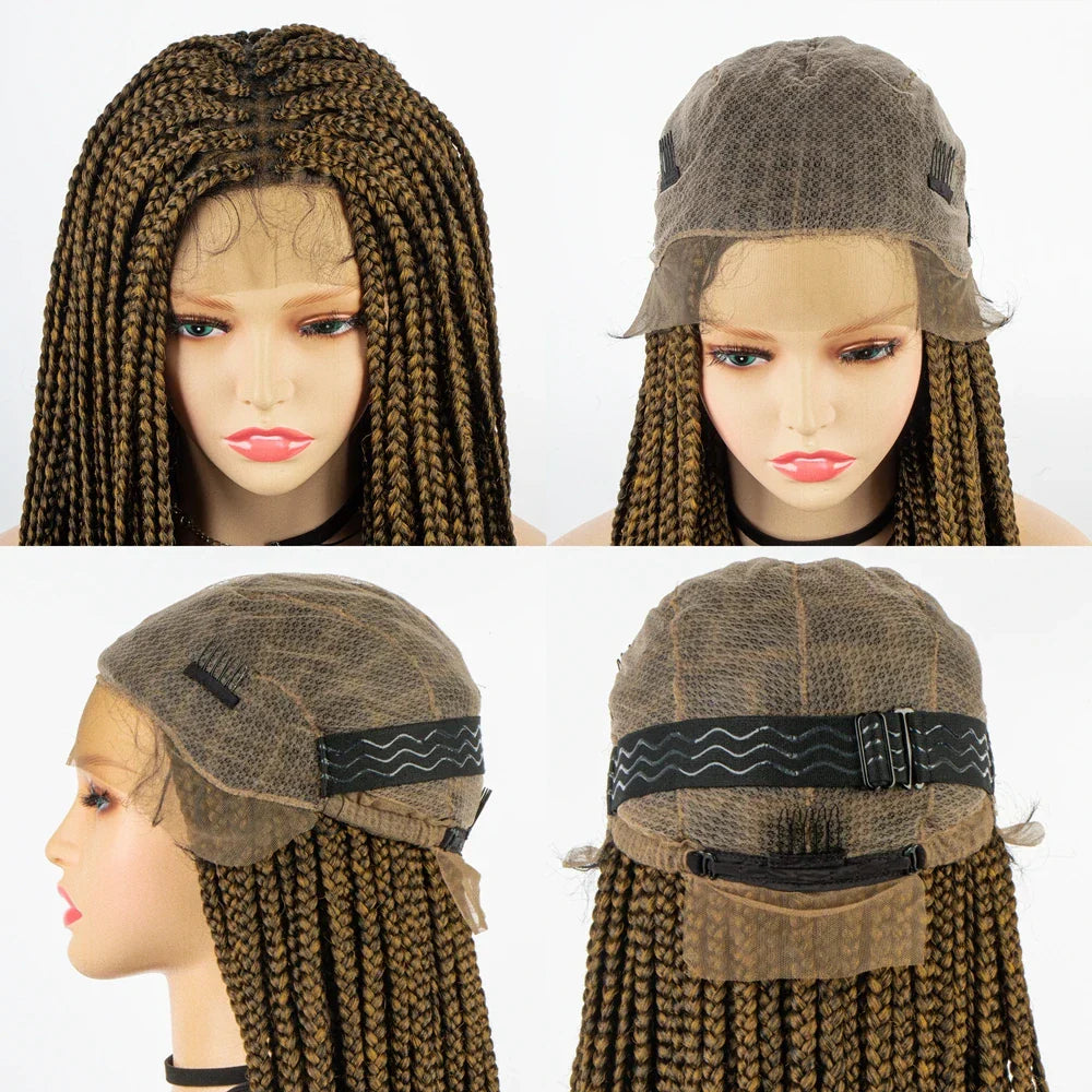 36" Knotless Box Braids Full Lace Wig | Crochet Braids | Synthetic Braiding Hair | Black Women