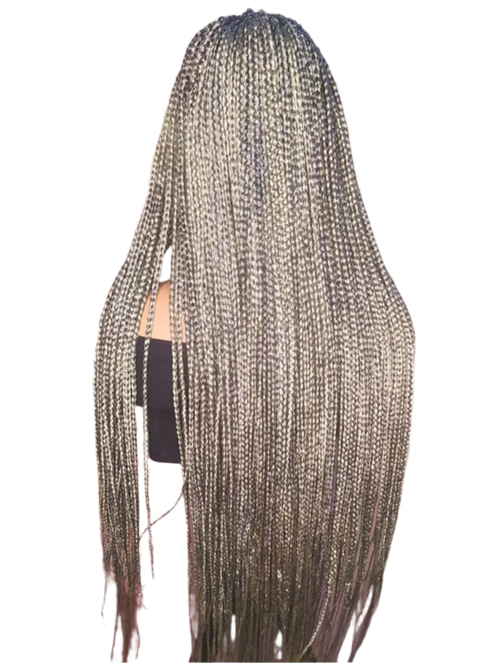 Ash Blonde 613 Full Lace Braid Wig - 360 Lace Knotless Braids with Bun - Lightweight Braided Wig for Black Women