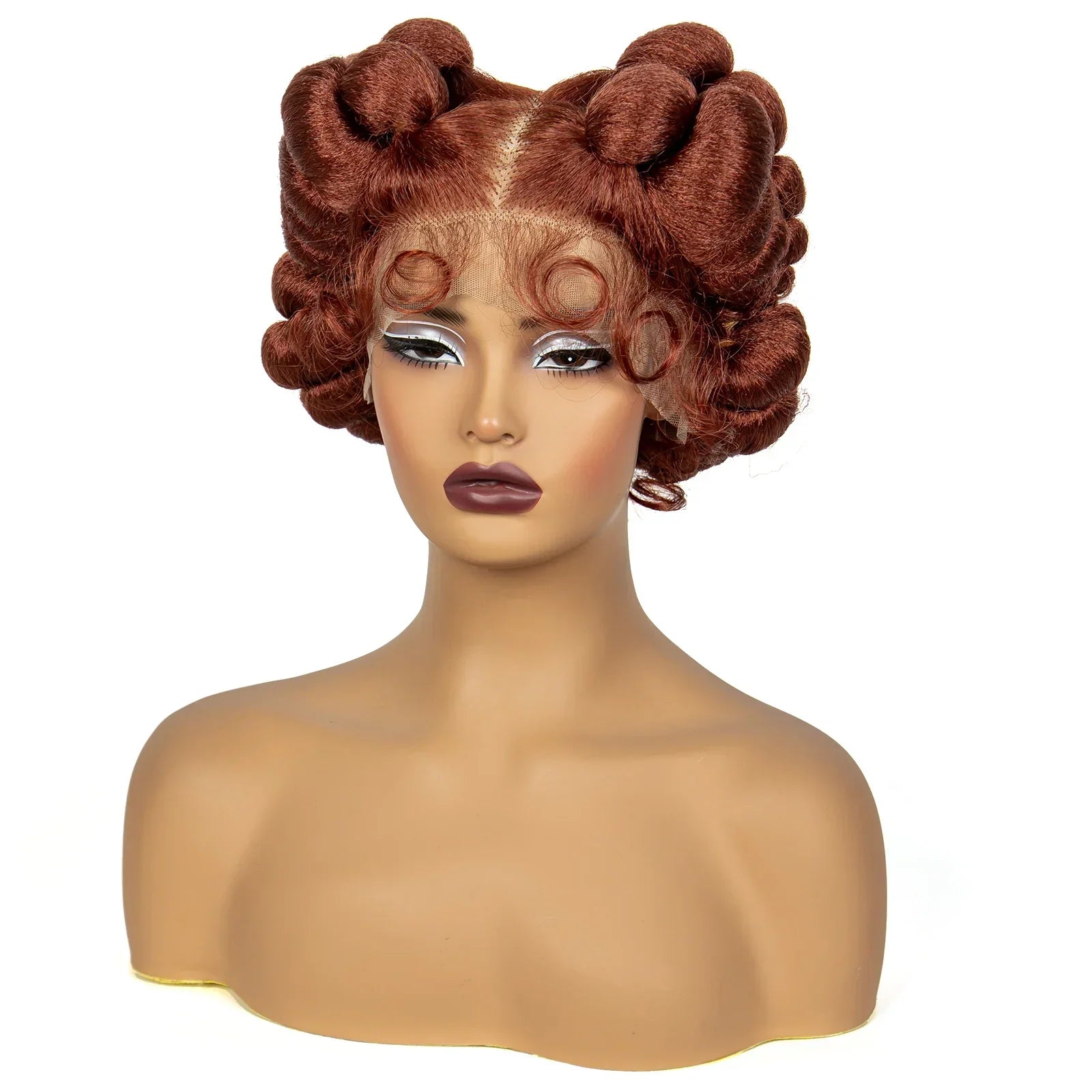 6" Short Cute Handmade Bantu Knotless Braids Wig | Transparent Full Lace