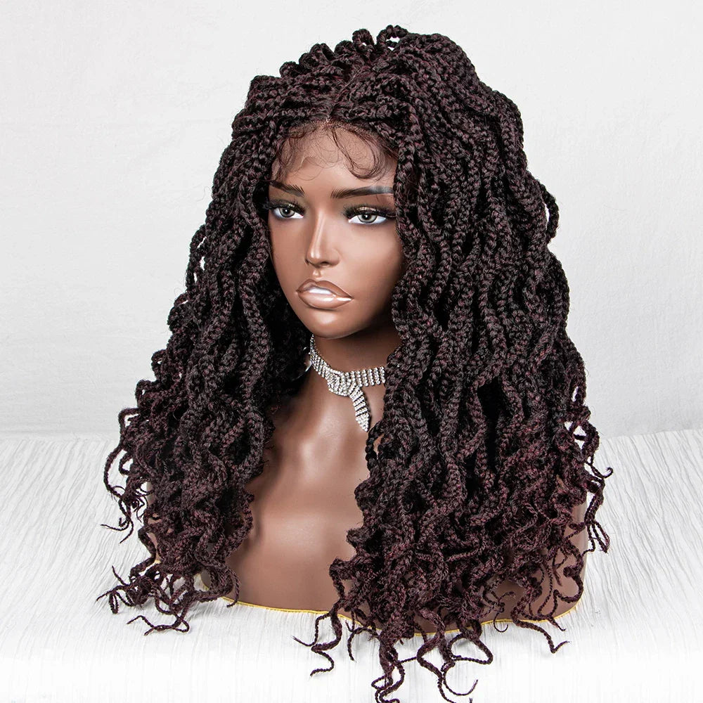 18" Knotless Box Braids Wig | Synthetic Lace Front