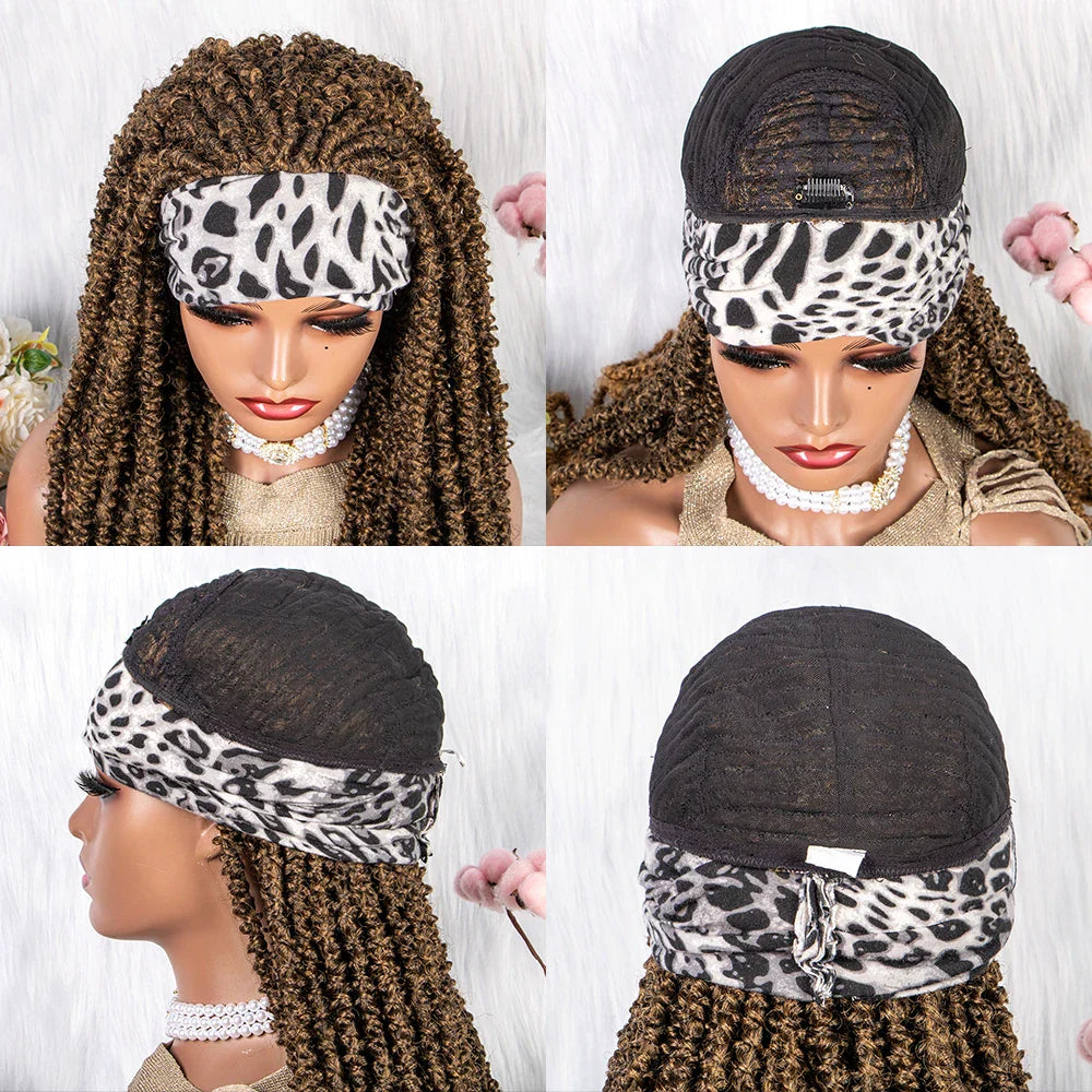 22" Curly Box Braids Wig | Crochet Hair | Heat Resistant | Daily Wear
