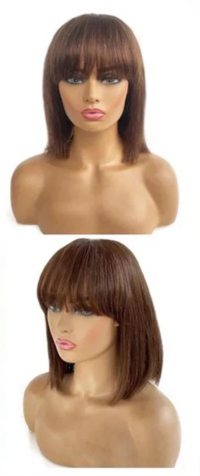 180% Density Straight Bob Wig | Easy Part Human Hair with Middle Part Ban