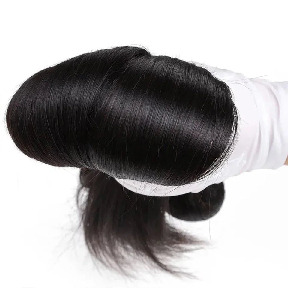 8"-34" Bone Straight Human Hair Bundles | Brazilian Remy Extensions with Double Weft