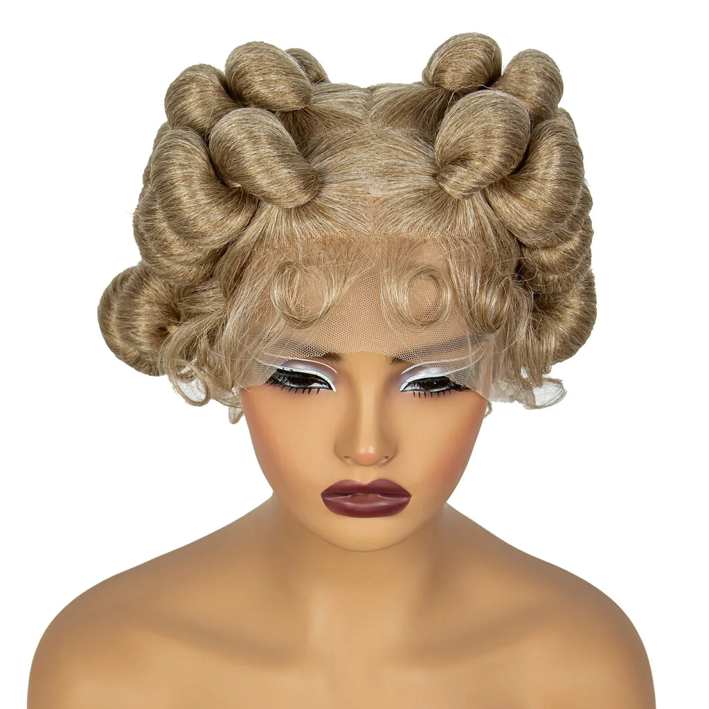 6" Short Cute Handmade Bantu Knotless Braids Wig | Transparent Full Lace