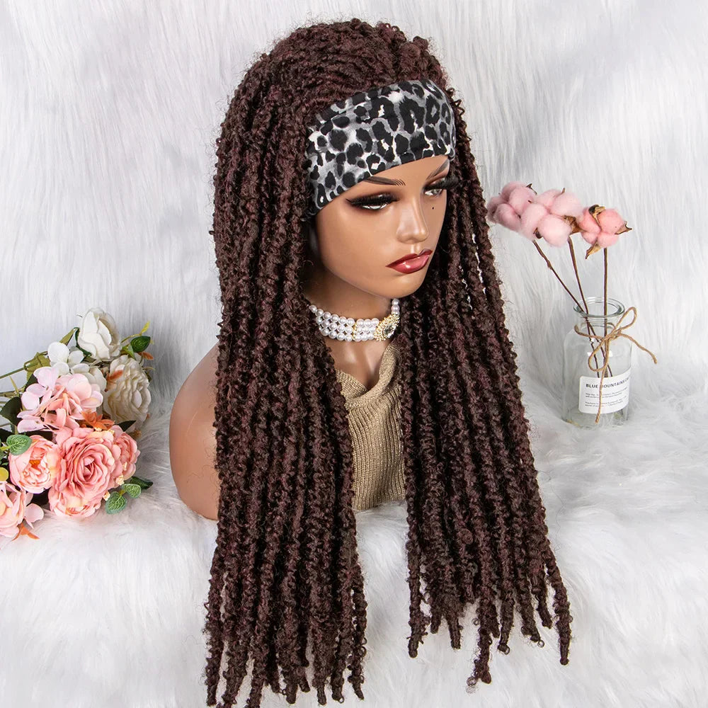 22" Curly Box Braids Wig | Crochet Hair | Heat Resistant | Daily Wear