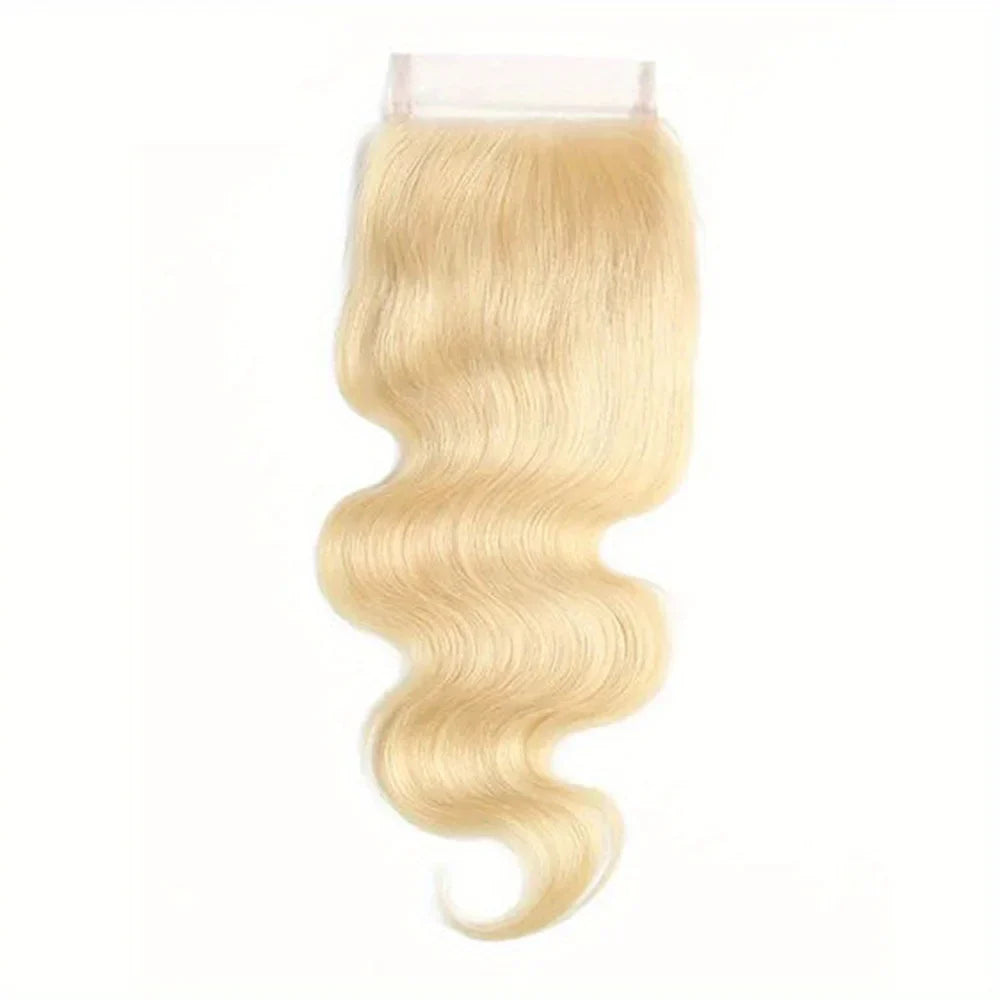 613 Blonde Body Wave 4x4 Lace Closure | Transparent Swiss Lace Brazilian Remy Human Hair